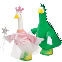 Gaggleville Princess & Dinosaur Goose Outfit Bundle - Includes Princess & Dinosaur Goose Outfits, Fits Large 23" H Statue, by Fox Valley Traders