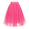 thumbnail image 4 of Manxivoo Midi Skirt Carnevale New Women Tulle Skirts Knee Length Long Adult Tutu Layered Short Prom Party Midi Skirt Womens Skirts Hot Pink, 4 of 5