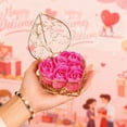 thumbnail image 6 of HCBY Valentine‘s Day Rose Soap Flower Set for Bathroom, 6 Usable Roses in Iron Basket, Romantic Decor & Functional Gift for Hand Washing(Hot Pink,4.13"x4.13"x2.76"), 6 of 6