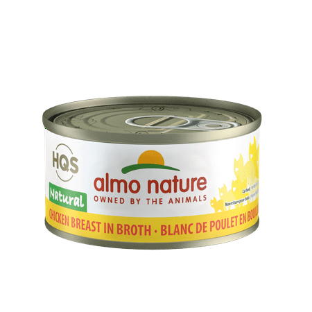 (24 Pack) Almo Nature HQS Natural Chicken Breast in broth Grain Free Wet Cat Food, 2.47 oz. Cans