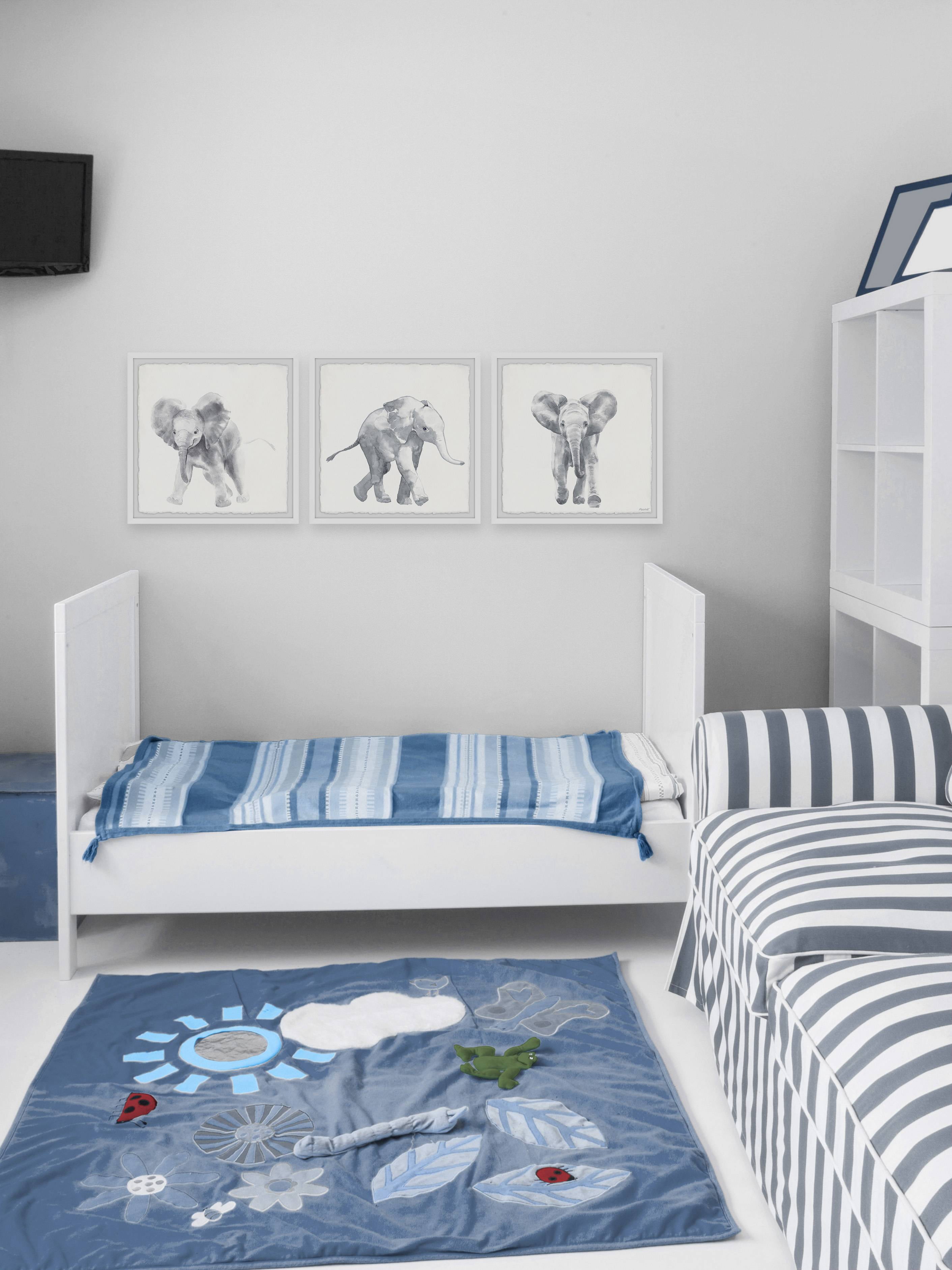 Marmont Hill Baby Elephant Walk Triptych