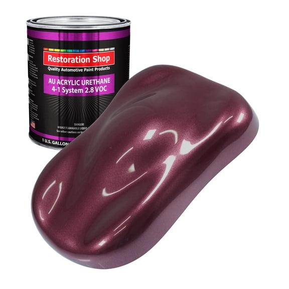 Restoration Shop Milano Maroon Firemist Acrylic Urethane Auto Paint - Gallon Paint Color Only, Single Stage High Gloss