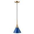 thumbnail image 1 of Henn&Hart 8" Blue/Brass Metal Pendant, 1 of 10