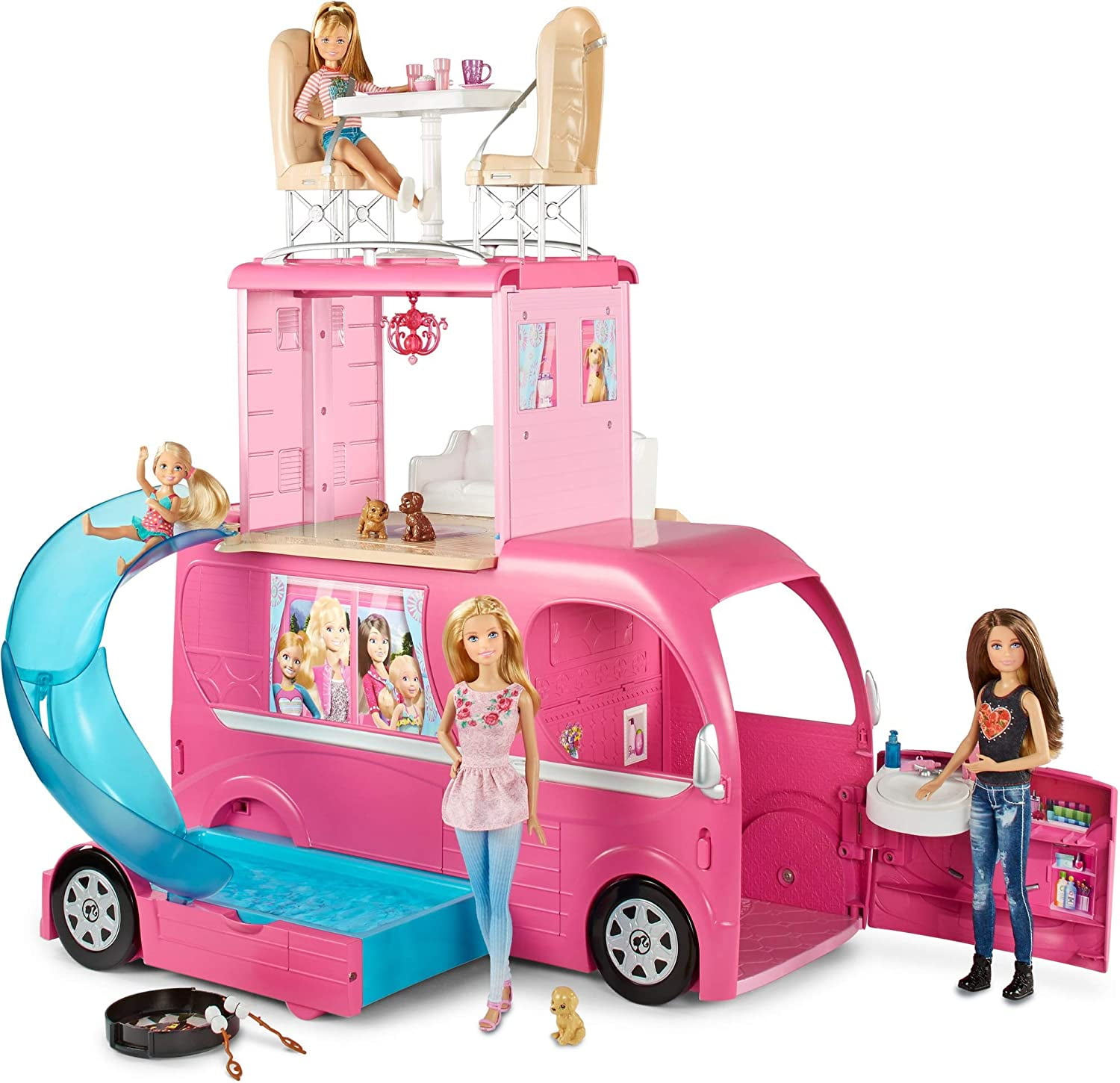 barbie camper with pool and slide