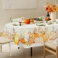 thumbnail image 3 of Oval Tablecloth Fall Tablecloth Oval Autumn Thanksgiving Table Cloths Pumpkin Fall Leaf Print Tablecloths Stain-Resistant Anti-Wrinkle Washable 60x120 Inch, 3 of 6