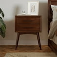 thumbnail image 3 of AFI Pasadena Solid Wood Mid-Century Modern Nightstand with 2 Drawers, Walnut, 3 of 10