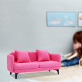 thumbnail image 3 of Las 4 Selecciones Muebles en Miniatura Sofá de Casa de Muñecas con Modelo de Sofá Escala 1/2 Rosa roja, 3 of 9