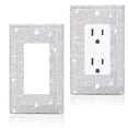 thumbnail image 1 of Silver Shiny Rhinestones Switch Wall Plate Double Gang Toggle Light Switch Covers Duplex Wall Switch Plate Outlet Cover Bling Crystal Receptacle ALDK0012, 1 of 1