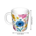 thumbnail image 2 of Yiaed Rose Flowers Print Ceramics Coffee,Large Handle Design,Extra Large Tea and Coffee Cup for Office and Home Mugs, 2 of 6