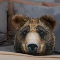 thumbnail image 6 of JWH 3D Decorative Stuffed Bear Head Throw Pillow Handmade and Printed with Ear 12x10inch Dark Brown, 6 of 7