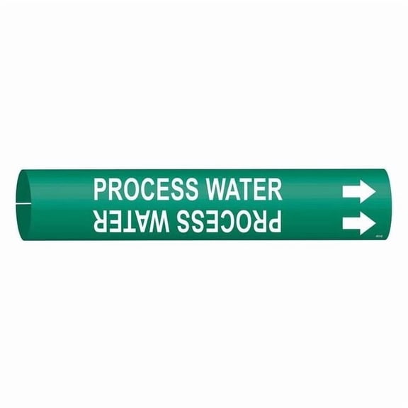 Brady Pipe Marker,Process Water,2 13/16in H 4113-D