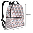 thumbnail image 4 of Lsque Donkey Pattern Backpack – School Travel Canvas Daypack with Ergonomic Padded Straps, Multiple Compartments & Leather Handle, 4 of 5