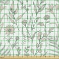 thumbnail image 2 of Botanical Fabric by the Yard Upholstery, Flower Branches Herbs Ferns Blowing Petals Leaves Wildflowers Doodle, Decorative Fabric for DIY and Home Accents, Rose and Sage Green by Ambesonne, 2 of 5