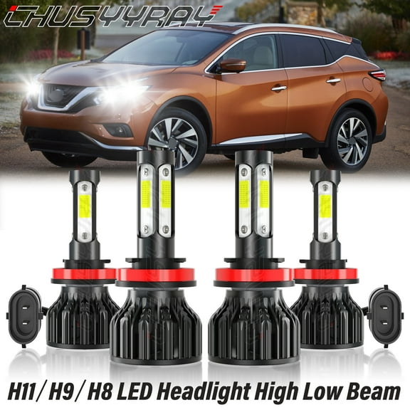 For Nissan Murano 2015 2016 2017 2018 LED Headlight High Low Beam Bulbs Kit 6000K White 4x