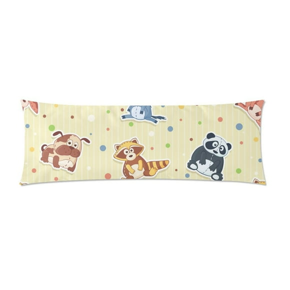YUSDECOR Cute Cartoon Animals Body Pillowcase Pillow Protector Cushion Cover 20x60 inch