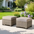 thumbnail image 6 of Ovios 9 Pieces Outdoor Patio Sectional Furniture with 54" Gas Propane Fire Pit Table All-Weather Rattan Wicker Conversation Set with Swivel Glider Rocking Chair for Backyard, 6 of 10