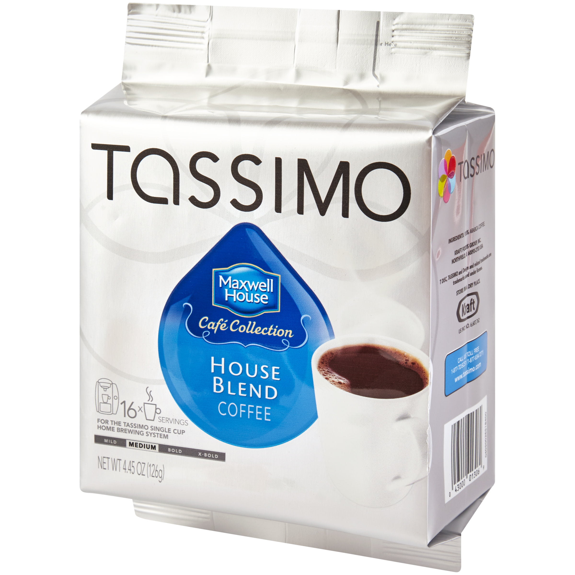 als resultaat snelweg lokaal Tassimo Maxwell House Cafe Collection House Blend Medium Roast Coffee  T-Discs for Tassimo Single Cup Home Brewing Systems, 16 ct Pack -  Walmart.com
