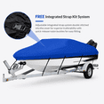thumbnail image 3 of Seamander V-Hull Pro Bass Waterproof Boat Cover, 600 Denier Heavy Duty, Fits 12'-14'L Boats, Trailerable, Blue, 3 of 7
