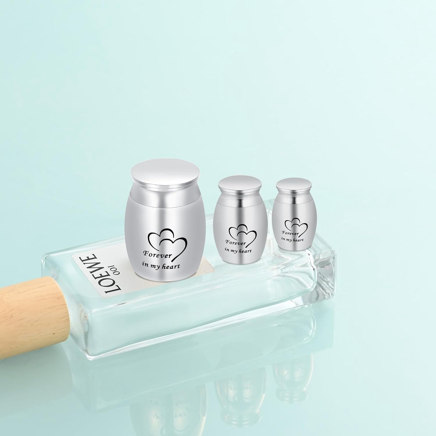 3 Pack Small Urn Set Small Urns Cremation Keepsakes for Ashes- Super Mini Cremation Urns for Human / Pet Stainless Steel Funeral Urn Cremation Urn