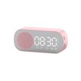 thumbnail image 1 of Reloj despertador Digital con espejo LED, reloj despertador de mesa con pantalla grande, altavoz inalámbrico, Subwoofer, reproductor de música, compatible con Bluetooth, 1 of 1