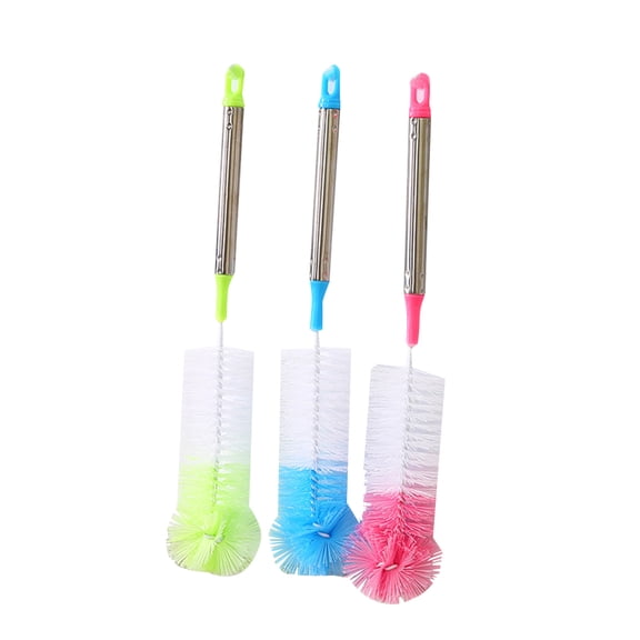 Masteelf Nylon Bottle Brush with Long Handle for Cleaning Baby Bottles Mugs Wine Glasses 2pcs Assorted Color