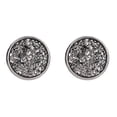 thumbnail image 1 of HEVIRGO 1 Pair Ear Stud Decorative Colorful Stainless Round Shaped Rhinestone Ear Stud for Gift Stainless Steel Gray, 1 of 8