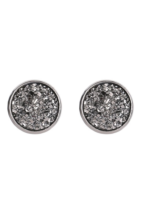 1 Pair Ear Stud Decorative Stainless Round Shaped Rhinestone Ear Stud