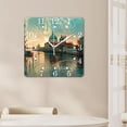 thumbnail image 4 of 10 Inch Wall Clock Battery Operated Square Clock for Office, Kitchen, Outdoor, Living Room,Italy Starry Night Sunset Venice Delicate, 4 of 4