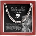 thumbnail image 3 of To My Son from Dad Necklace, Adult Silver Men Chain Necklace, Son Christmas Present, Message for Son, 3 of 3