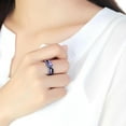 thumbnail image 4 of Black Womens Ring Anillo Para Mujer Stainless Steel Ring with AAA Grade CZ in Amethyst, 4 of 5