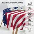 thumbnail image 5 of Patriotic Tablecloth Round 60 Inch American Flag Table Cloth 4th of July Table Cover Mat Washable Resistance Reused Polyester Decor for Holiday Banquet Party Home Dining Kitchen Room Picnic, 5 of 6