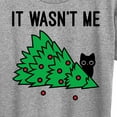 thumbnail image 3 of Instant Message - It Wasn't Me Cat Christmas Tree - Women's Short Sleeve Graphic V-Neck T-Shirt, 3 of 6