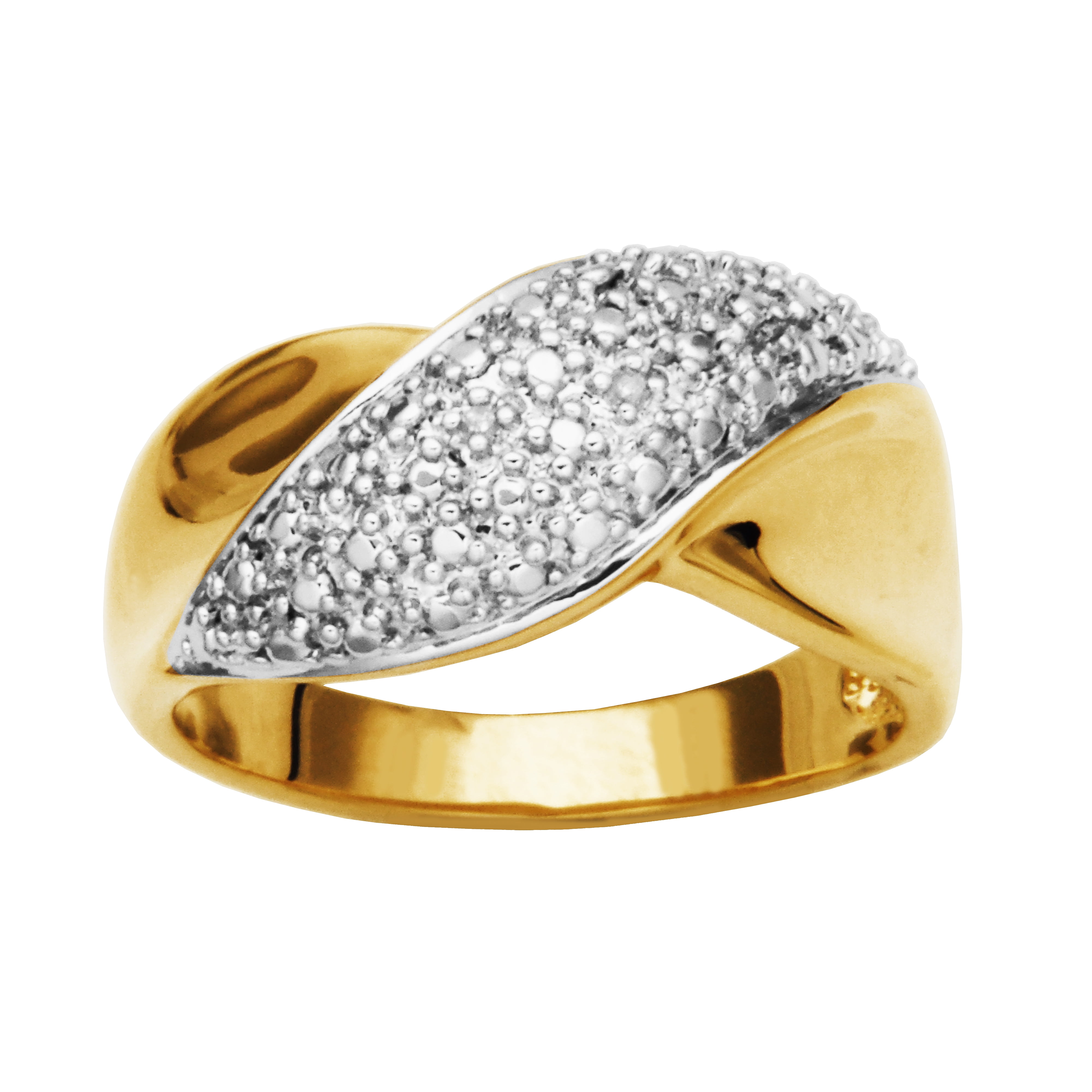 Forever Facets Diamond Accent 3-Piece Fashion Ring Set in 18k Yellow Gold over Bronze, Adult Female