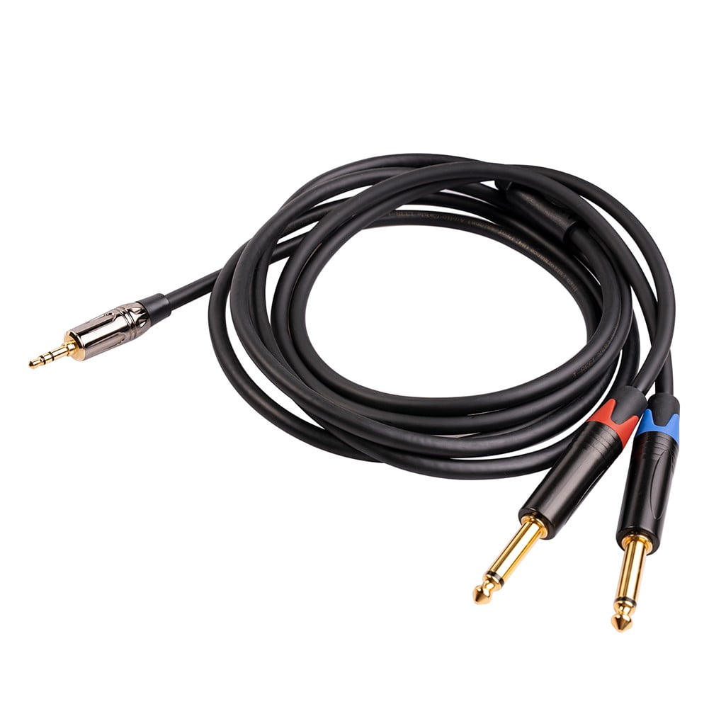 3 5mm To Double 6 35mm 1 8 Inch TRS To Dual 1 4 Inch TS Y Splitter 3-5mm-to-double-6-35mm-1-8-inch-trs-to-dual-1-4-inch-ts-y-splitter