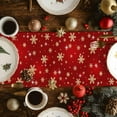 thumbnail image 3 of Christmas Table Runner, Merry Christmas Cotton Linen Dresser Scarves Holiday Table Decor for Home,Kitchen,Dining Room,Indoor,Outdoor,13X120 Inches Extra Long, Gold Star Xmas Tree Snowflakes, 3 of 8