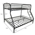 thumbnail image 6 of Heavy Duty Twin-Over-Full Metal Bunk Bed - Easy Assembly, Enhanced Guardrail & Inclined Ladder (Black), 6 of 9