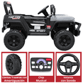 thumbnail image 4 of Camioneta Montable Eléctrica JOYKOO  para Niños Luces y Bluetooth Música Control Remoto Doble Motor Modo Mecedora y Batería 12V -Negro, 4 of 7