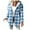 E-Light Blue, variant on Jacket for Women Trendy Oversize Plaid Print Lined Hoodie Vintage Button Down Drawstring Hooded Outwears Jackets