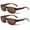 2 Brown, variant on 2 Pairs of Rectangular Polarized Fit Over Sunglasses Wear Over Prescription Eyeglasses 100% UV Protection Men Women