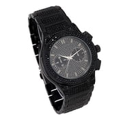 Charles Raymond Big Bling Hip Hop Watch Inspired by Name Brand - Mens Iced Look Metal Black Timepiece - ST10311 Blk Metal