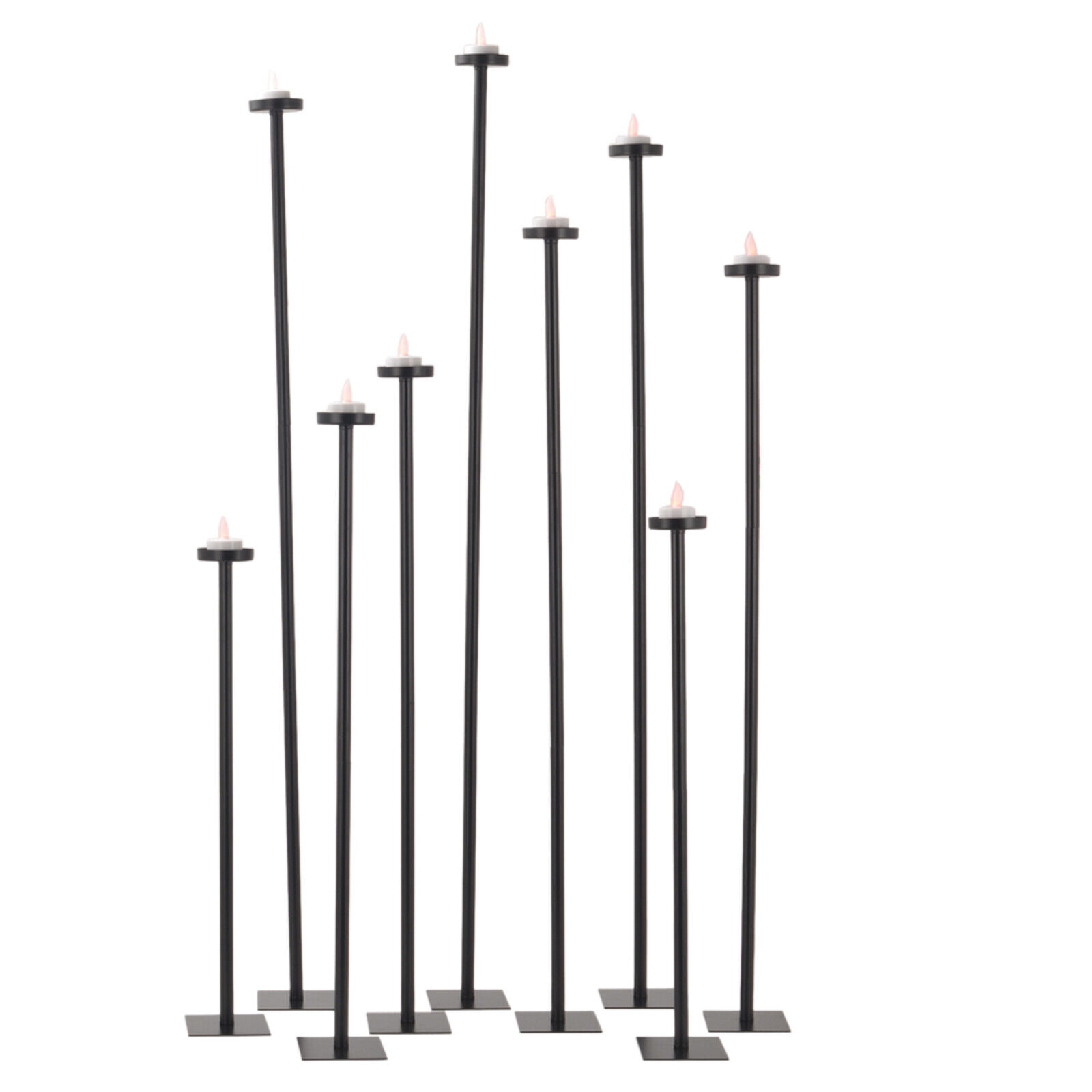 9X Candle Holder Tall Floor Candlestick Stand Dinner Party Decor Black
