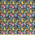 thumbnail image 1 of Birds Sofa Upholstery Fabric by the Yard, Vivid Cheerful Pattern of Cartoon Avian Animals and Spring Flowers, Decorative Fabric for DIY and Home Accents, Dark Indigo Multicolor by Ambesonne, 1 of 4