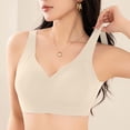 thumbnail image 2 of Alun Womens Seamless Wireless Push up Supportive Bras Comfortable No Underwire Full Coverage Fixed Cup Jelly Lift Everyday T-Shirt Bras with Massage Cup Design White XL, 2 of 4