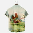 thumbnail image 5 of Hawaiian T-shirts for Men- Easter Rabbit Short Sleeve Beach Tops Bunny Printed Lapel Loose Tops Tops with Pocket, #7, Adult-2XS, 5 of 8