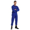 thumbnail image 2 of Doomiva Unisex Men Long Sleeve Mechanic Uniform Workshop Auto Workwear Work Jumpsuit Coverall Royal Blue S, 2 of 7