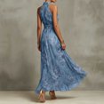 thumbnail image 5 of Levmjia Women's Halter Maxi Dress Floral Print Sleeveless Tie Waist Summer Dress Flowy Elegant Evening Party Dress, 5 of 5