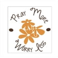 thumbnail image 2 of Christian Wall Decal Sticker Pray More Worry Less Vinyl Wall Words, Flowers, Brown/Orange, 23x25-Inch, 2 of 2
