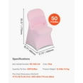 thumbnail image 5 of VEVOR 50 Pcs Pink Chair Covers, Polyester Spandex Chair Cover, Stretch Slipcovers for Wedding Party Dining Banquet Flat-Front Chair Covers, Fits Chair Measures up to 17.72 x 18.11 x 30.31 inch, 5 of 9