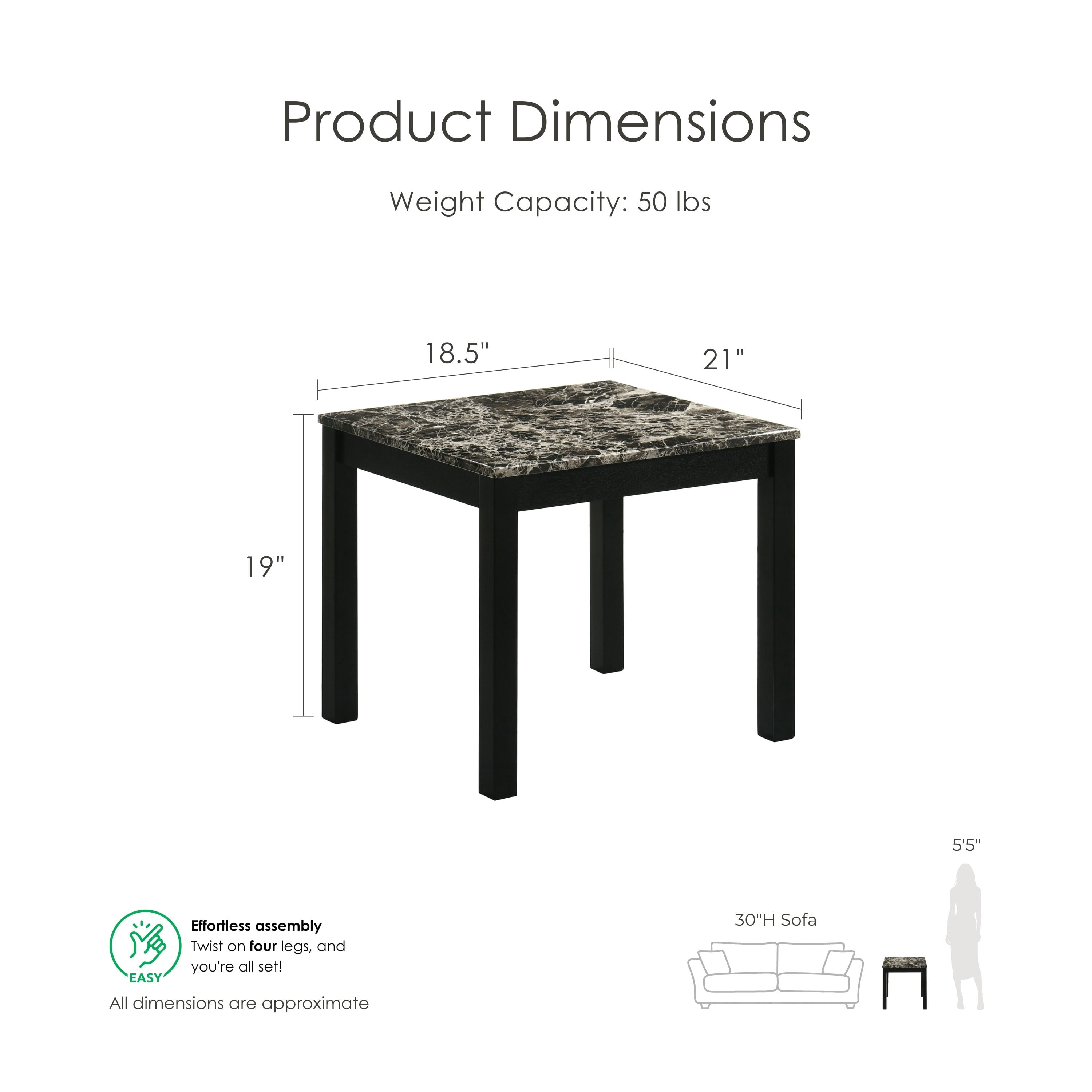 Furniture of America Versi Modern 3-Piece Coffee Table Set, Black and White