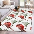 thumbnail image 3 of Christmas Cardinal Bird Area&nbsp;Rug 3x5ft Red Bird Pine Leaves Farmhouse Non-Slip&nbsp;Washable Square&nbsp;Rugs Soft Felt Indoor Floor Mat for Bedroom Kitchen Living Room Bathroom, 3 of 9